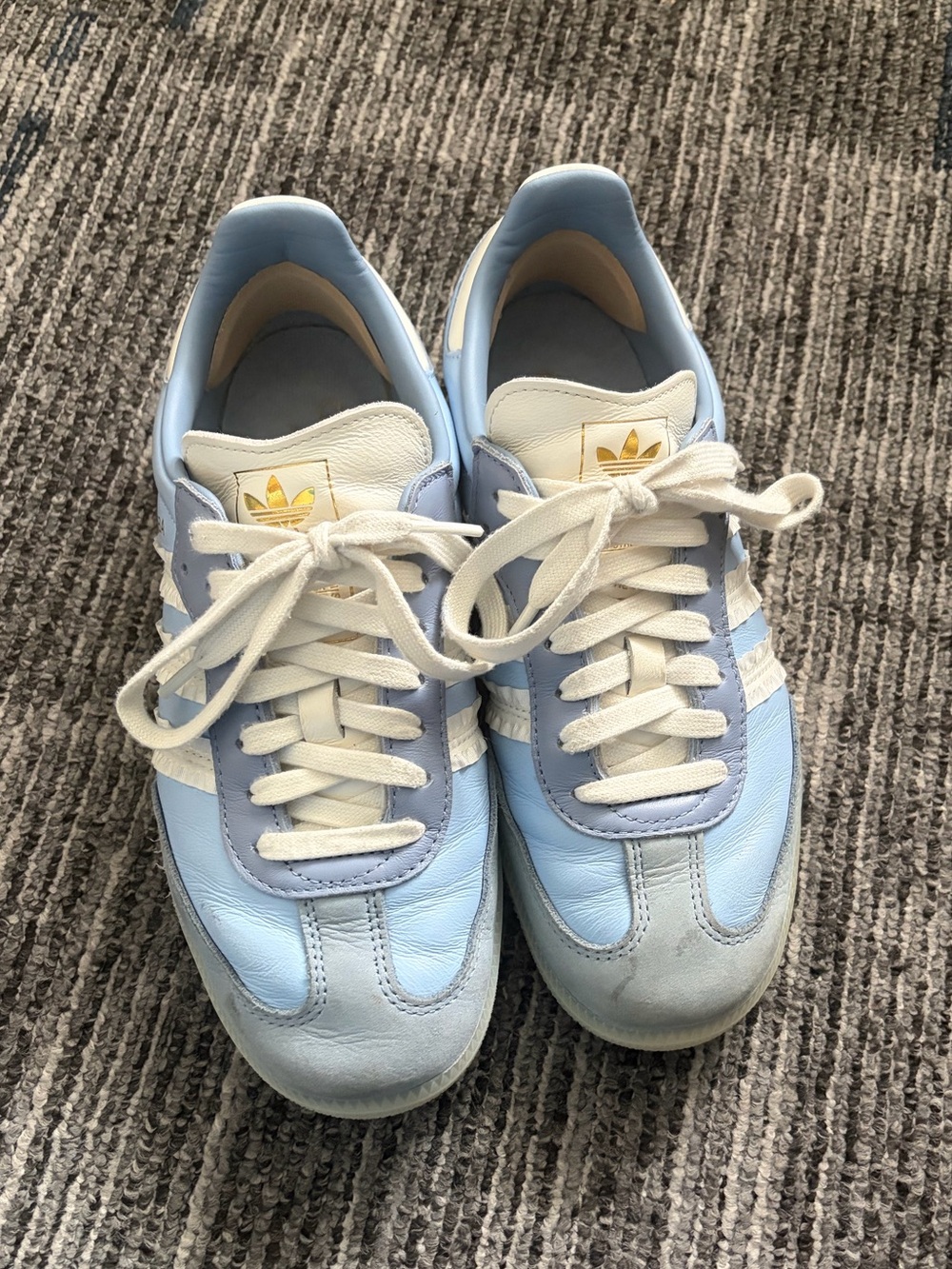 adidas Samba Women’s Pastel Blue & White Classic Sneaker with Ruffle
